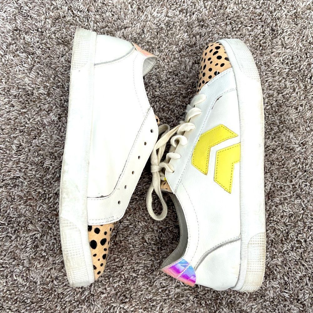 Dolce Vita Zaga Leopard Calf Hair Leather Sneakers Size 10